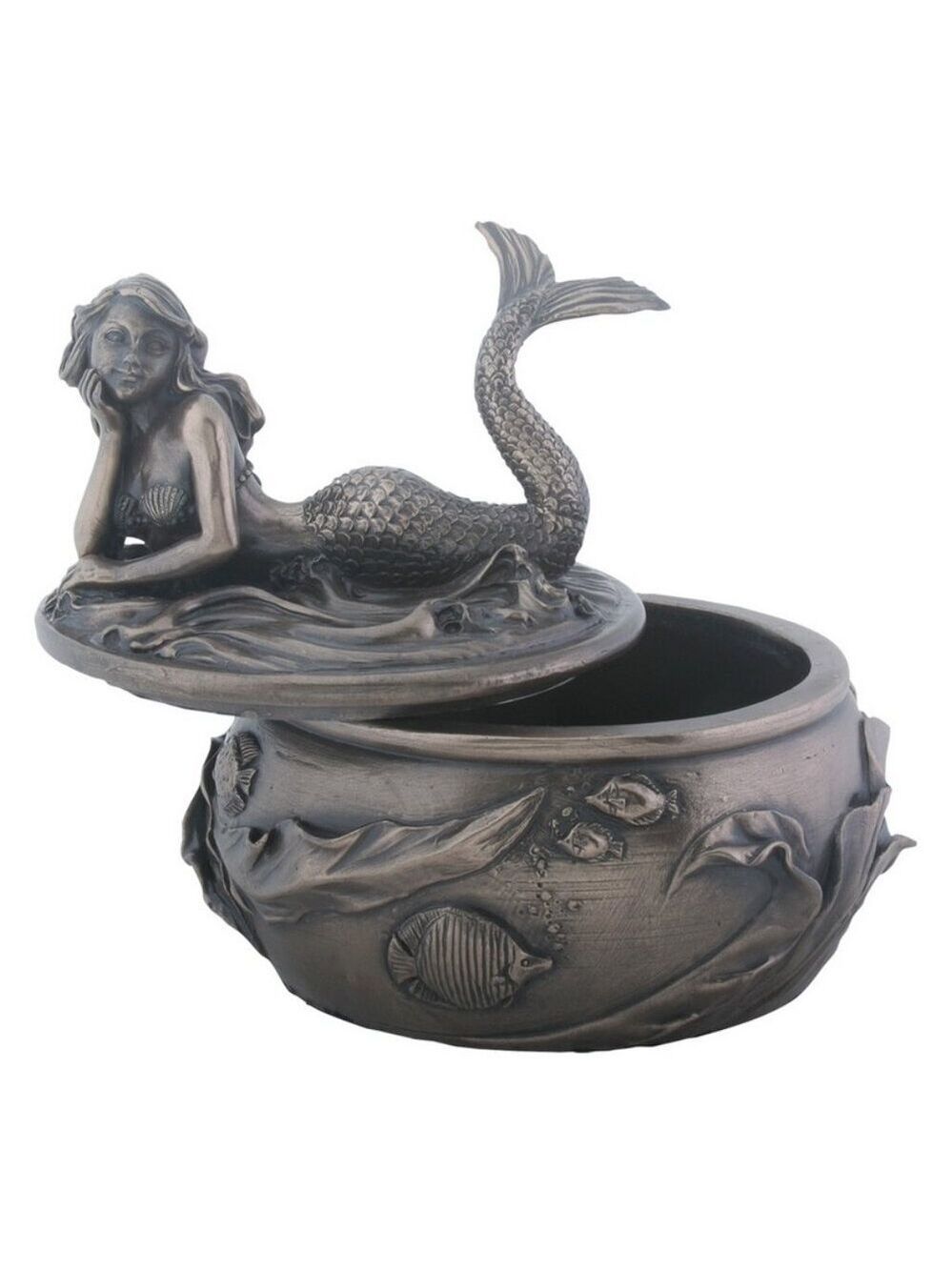 Bronze Mermaid jewelry trinket box - Picture 5 of 6